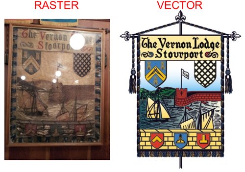 Example of redrawing an image of a crest to a vector