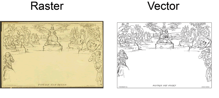 An example of a very detailed image (scan) converted to a vector